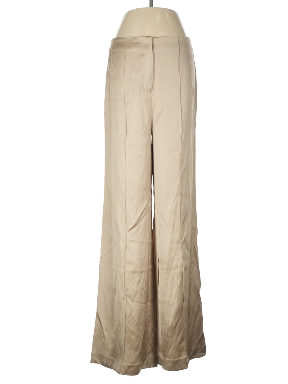 NEW Express Wide Leg High Rise Satin Finish Trousers Pants 8 Regular Champagne